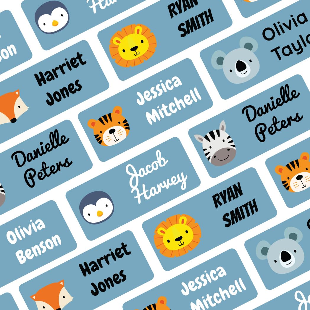 QuoteMyWall 36 Stick On Clothing Labels for School Uniform Clothes | Washable No Iron Personalised Name Sticker Tags Kids, Customised Children's Stationery