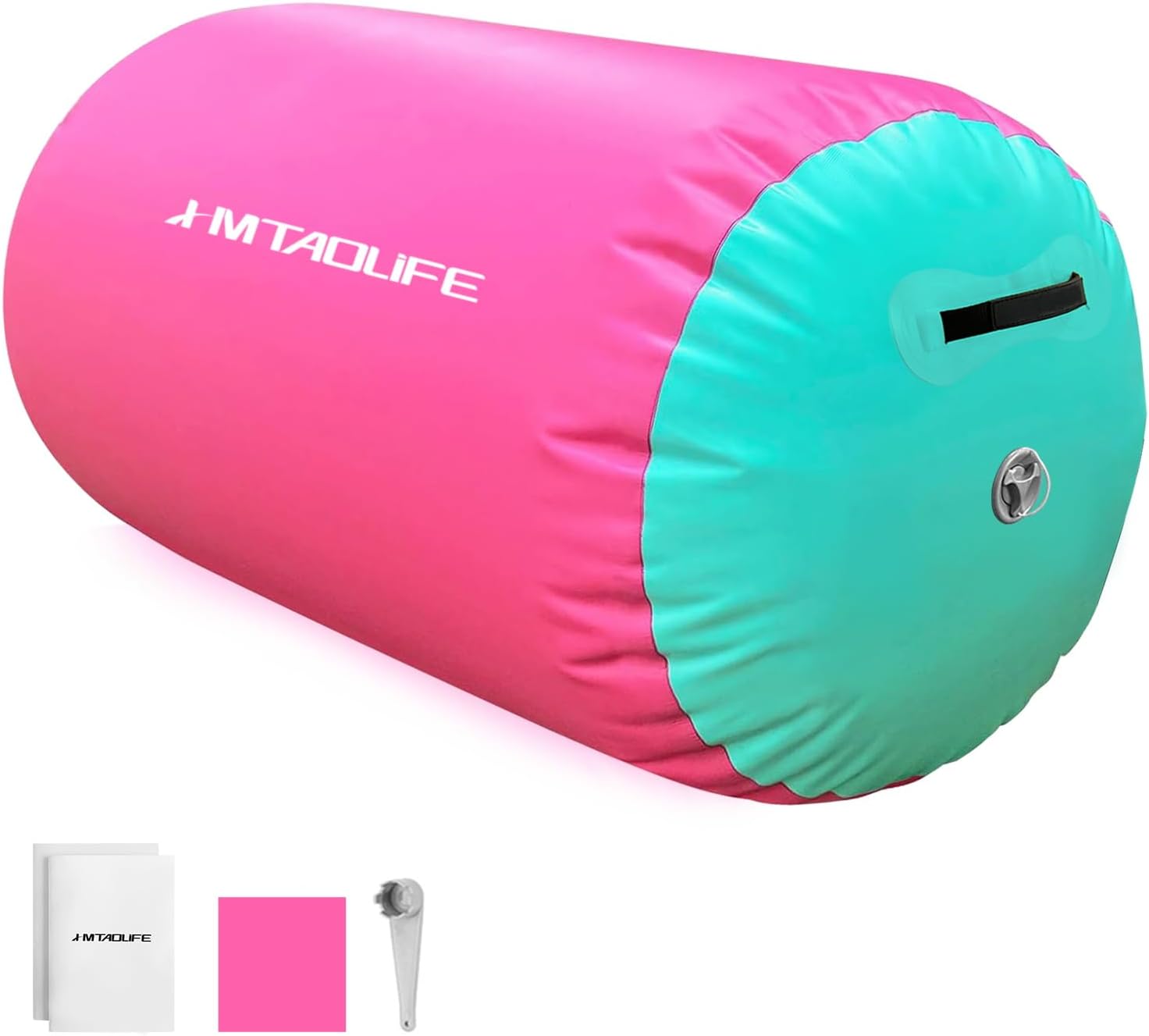 Gymnastics Air Roller Air Barrel, Inflatable Tumble Roller Mat, Air Roller Gymnastics Barrel Kids Back Somersault Backbend Trainer for Yoga Training Cheerleading Home Use