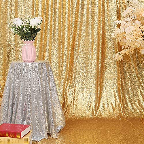 SquarePie Sequin Backdrop 6FT x 8FT Gold Background for Wedding Party by SquarePie - Used condition - Image 4