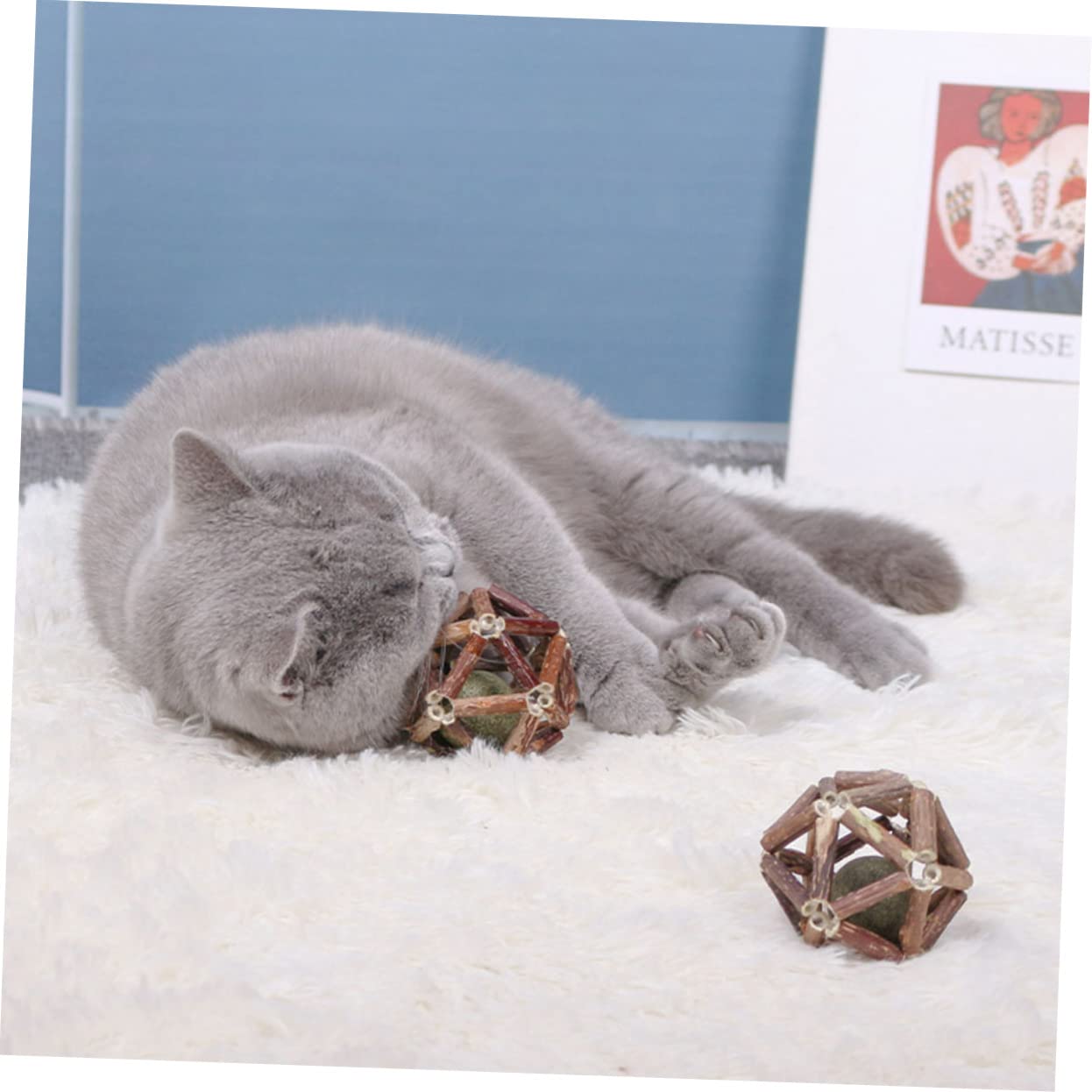 Kisangel 12piezas Juguetes De Molar para Gatos Catnip Bolas De Actinidia Polygama para Limpiar Dientes y Relajar Tu Mascota Juguetes Naturales para Gatos Medianos