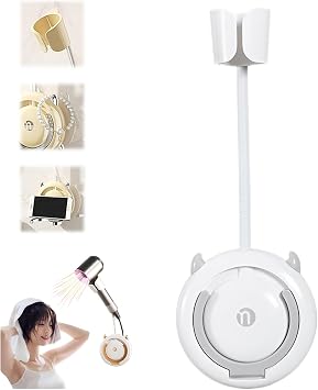 Atlodas Hair dryer holder, Adjustable 360 Degree Rotation, Hands Free Blow Dryer Holder gray