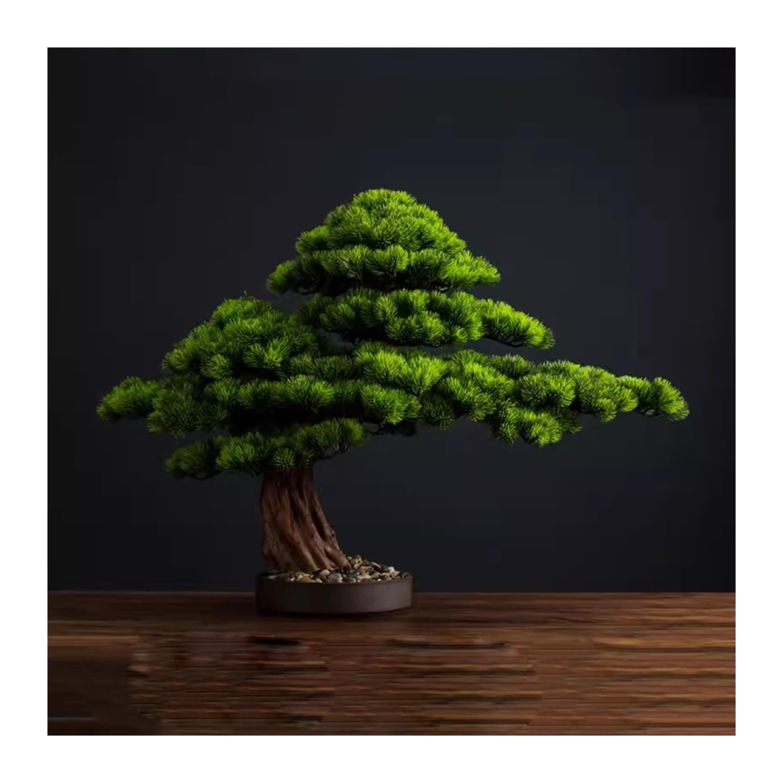 IUokLU Artificial Bonsai Tree Chinese Style Artificial Bonsai Living Room with Simulated Plant Decorations Fake Pine Trees Plants Decoration Porch Decoration Artificial Tree (60x80x22cm)