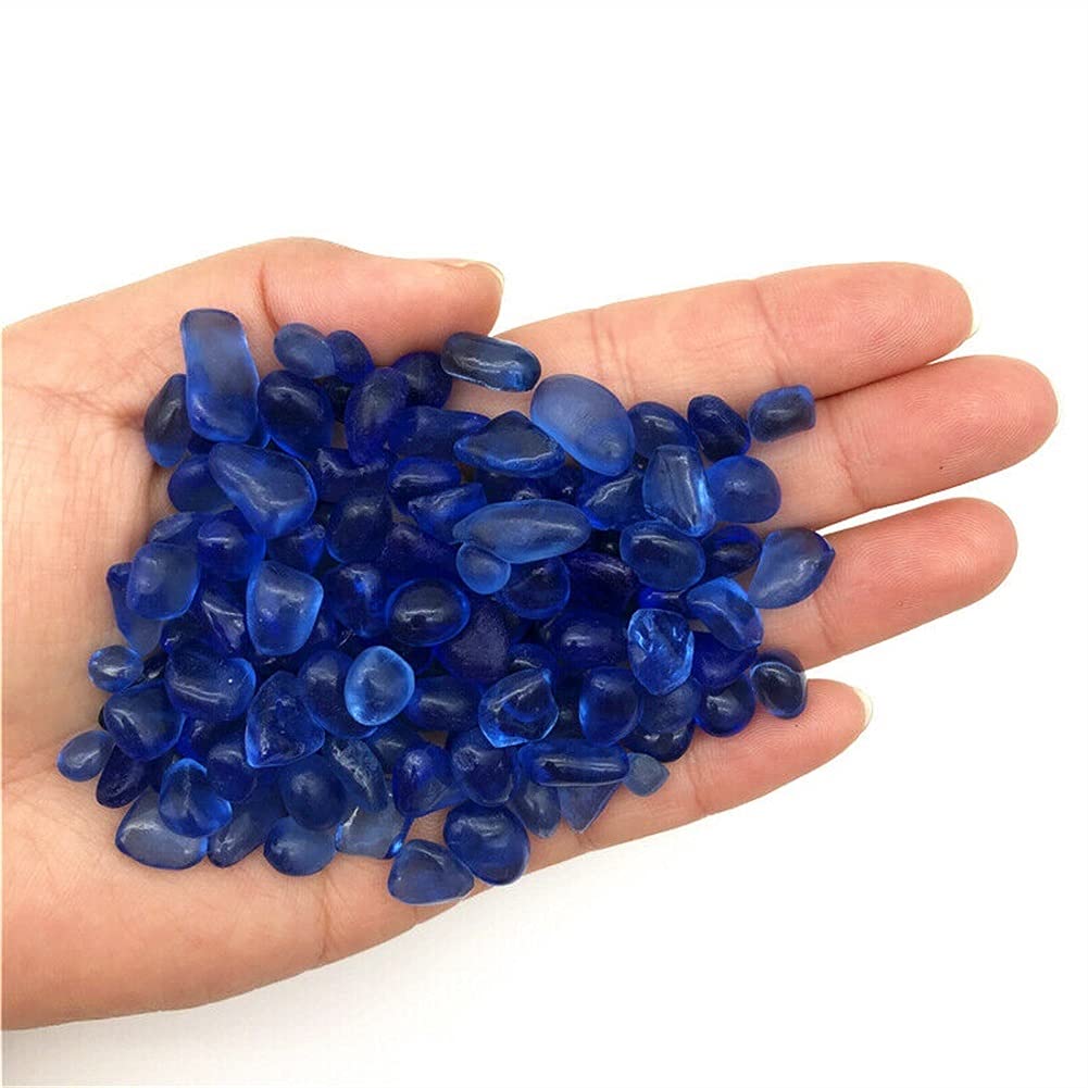 50 g, 7 – 10 mm, blauer Kies bunt, Glasur, Kristall, Buddha, Aquarium, Steine, Dekoration, Quarz, Kristalle, Geschenk HEPBAK
