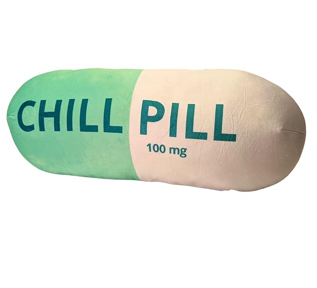 Chill Pill Pillow - Cervical Neck Pillow Calming Corner Classroom Must Haves Bolster Throw Pillows College Dorm Boho