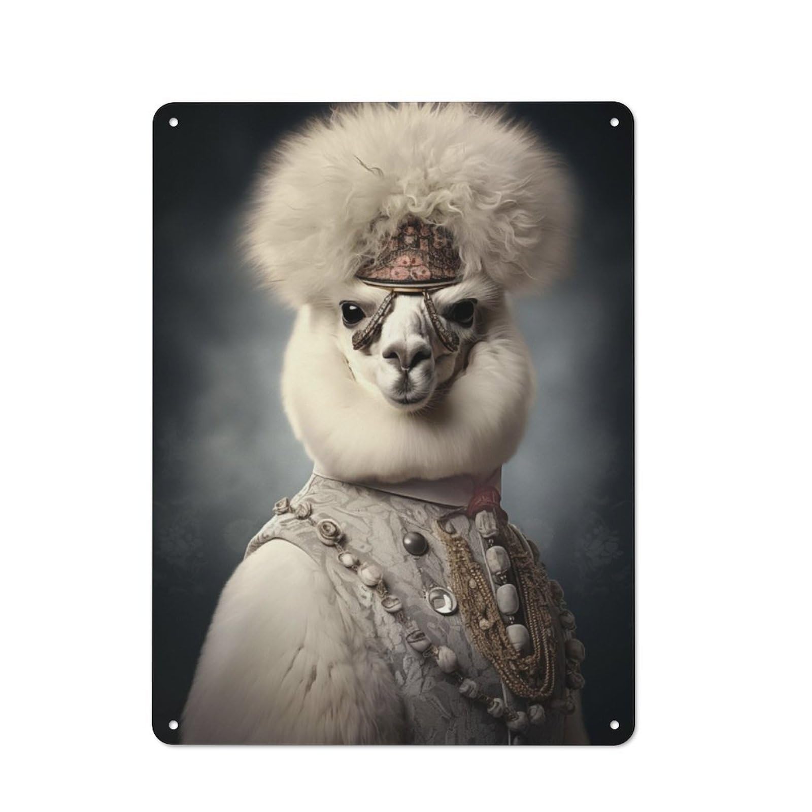 Junmoney Alpaca Vintage Style For Guest Room Or Hallway, Retro-Style Tin Sign 40X30cm, For Vintage Wall Decor Fans, For Themed Room Decoration