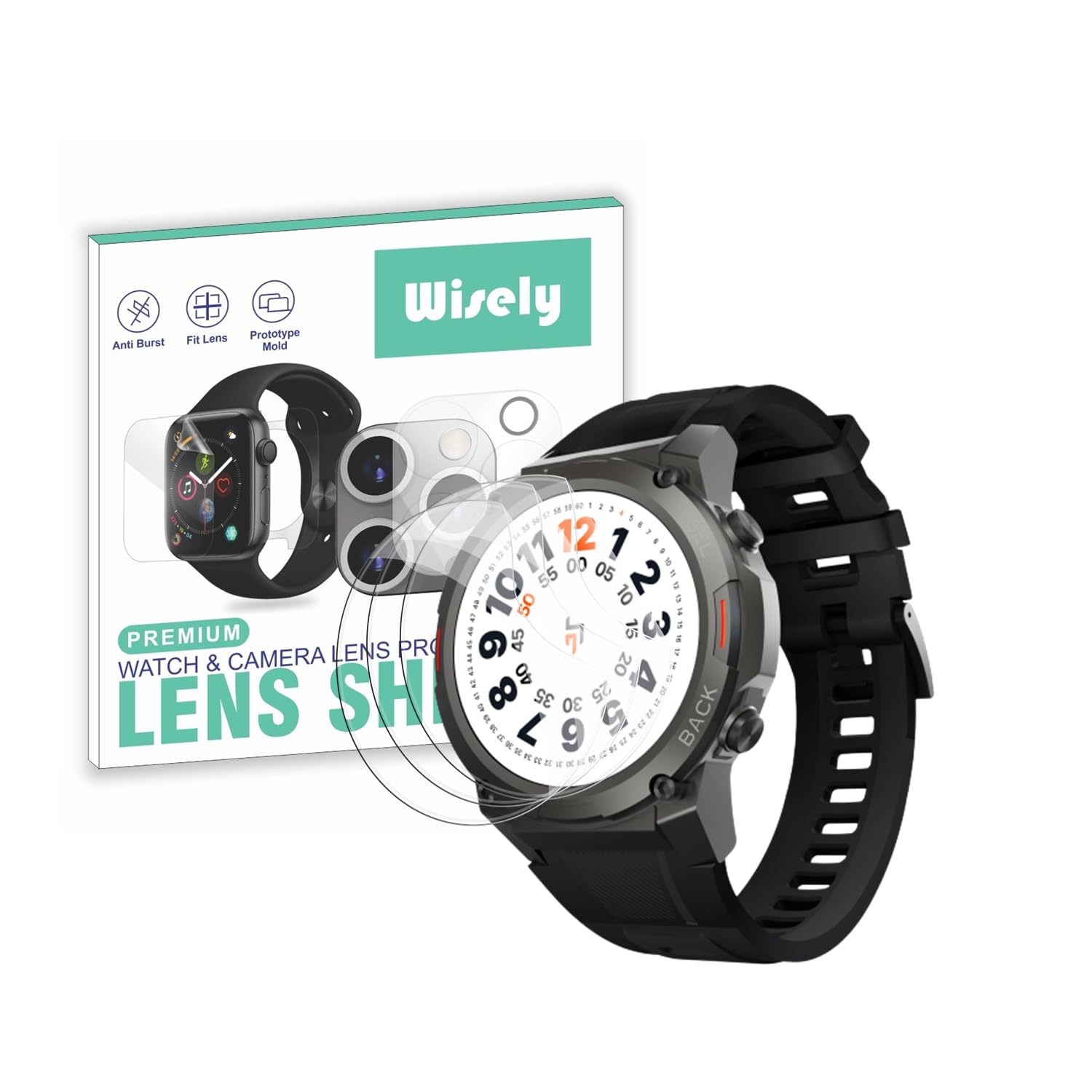 Wisely |3pcs| Screen Guard Protector For Crossbeats Armour Dive Smartwatch |1.43"| Bubble Free, Easy installation kit, HD Clear, Full Cover (B0CBN7WTY7) Amazon Price History, Amazon Price Tracker
