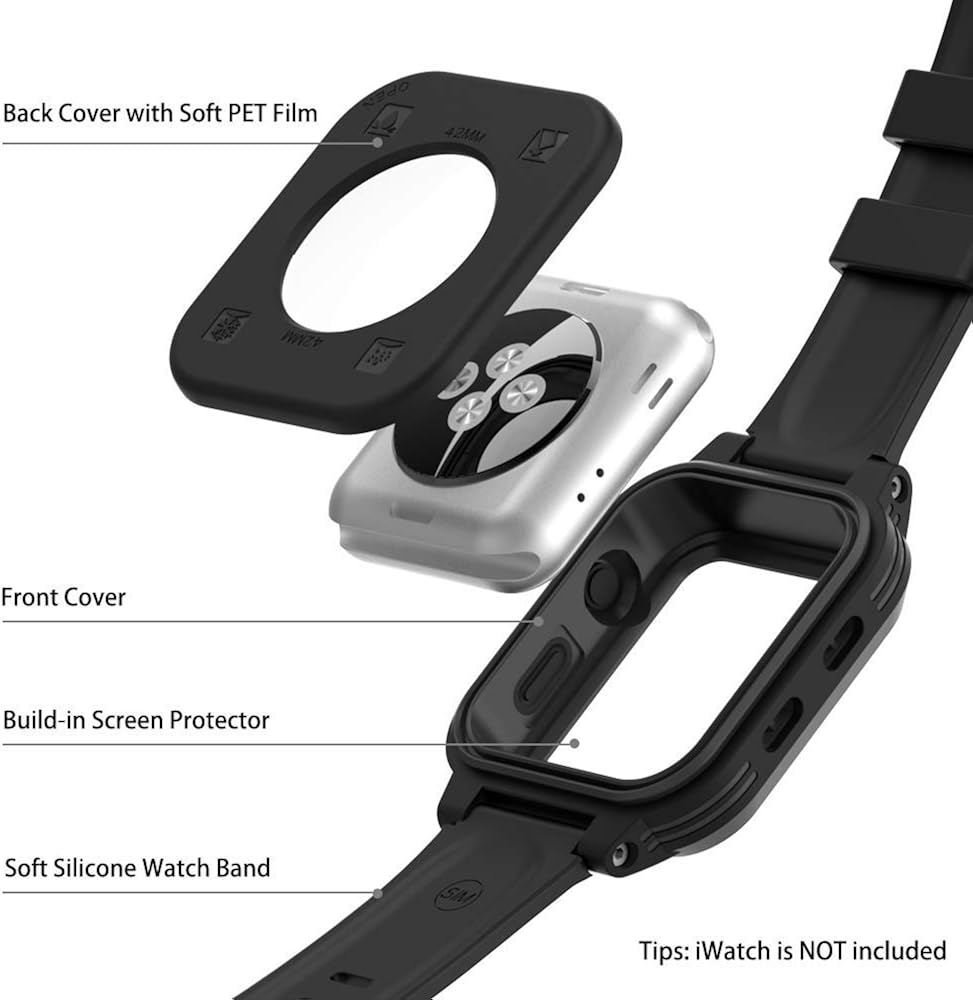 Exсluѕіvе Dіѕсоunt 80% оƒƒеr Apple Watch 42mm Series 3/2 Case, YOGRE Waterproof Case with Built-in Screen Protector and Full Body Protection Design, Dustproof Shockproof Waterproof Case for 42mm