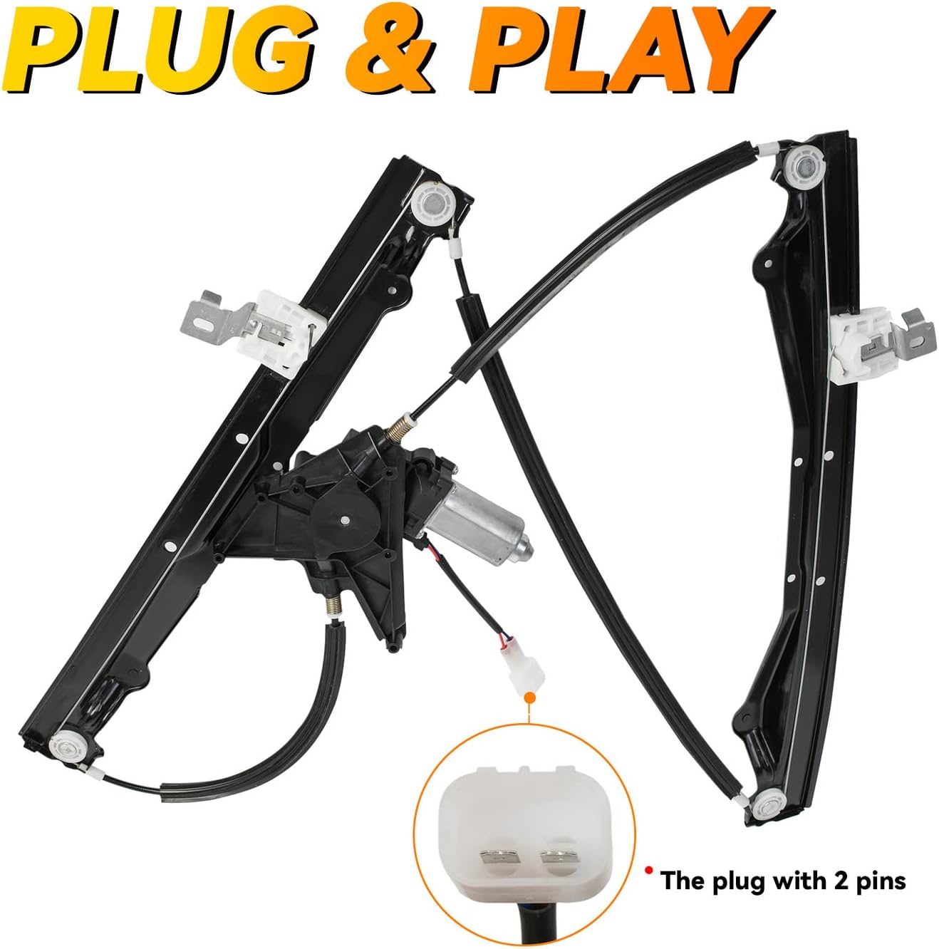 Front Right Passenger Side Power Window Regulator with Motor Assembly - Compatible with 02-10 Explorer 4-Door 07-10 Explorer Sport Trac 02-10 Mercury Mountaineer 03-05 Aviator - 741-814