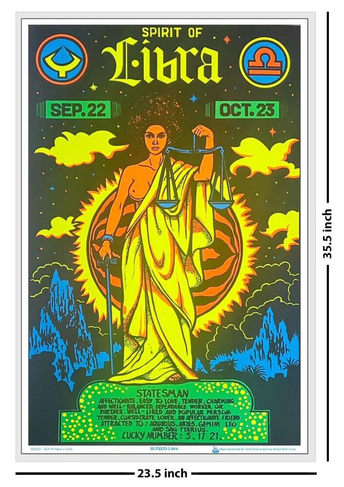 Amazon.com: Libra Zodiac Sign - Laminated - Blacklight Poster