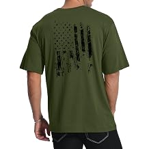 Aiyino Mens 1776 USA Flag Tee Vintage Patriotic 100% Cotton Casual Top