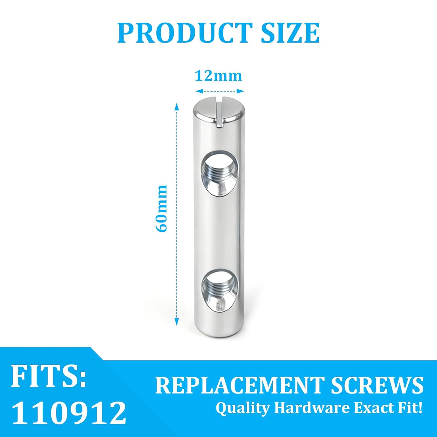 2 PCS Cross Dowel Barrel Nut, Replacement Hardware for IKEA, Barrel Nuts and Bolts, Cross Dowel Barrel Nut Compatible with IKEA 110912 (EKEDALEN, RONNINGE, etc) Zinc Plated Double Assembly Nut