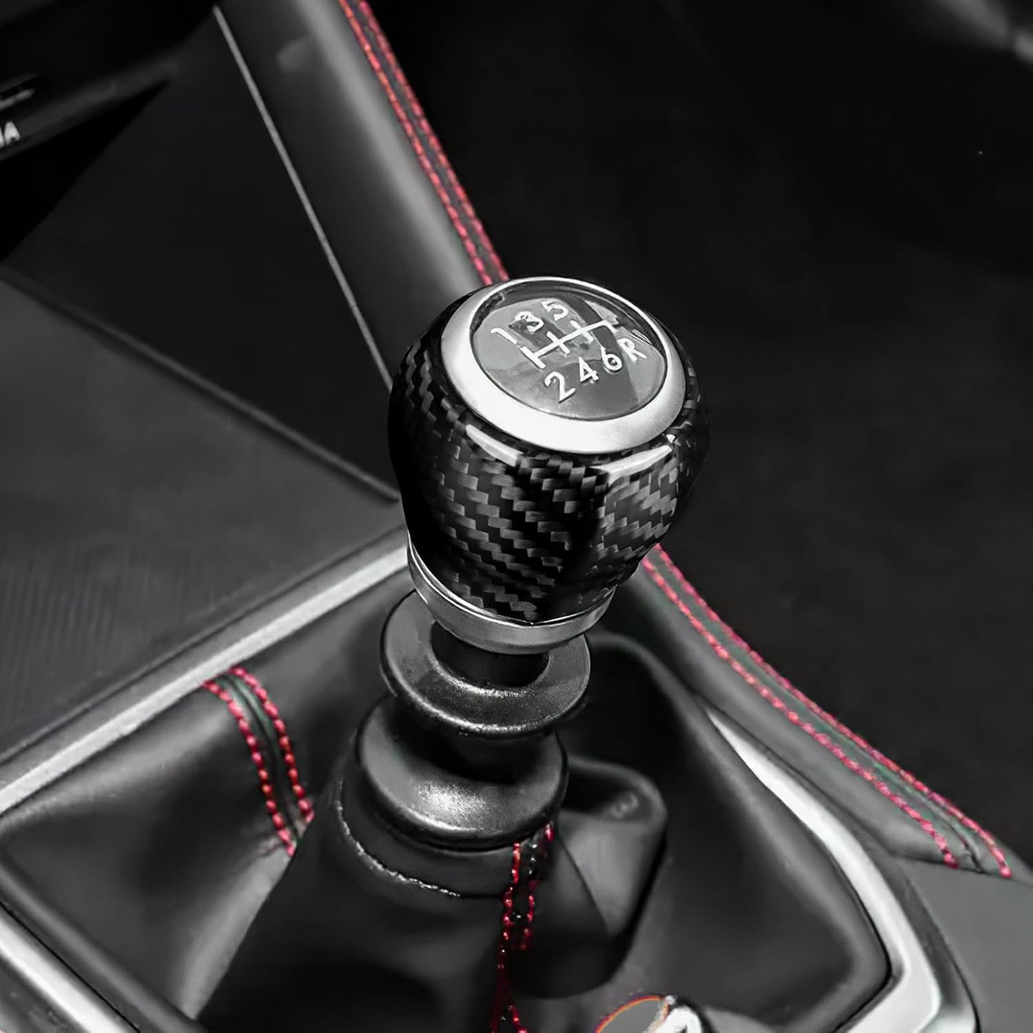 AIRSPEED Hard Carbon Fiber for Subaru WRX/WRX STI 2022 2023 Car Gear Shift Knob Cover Gear Shifter Head Interior Trim Accessories, Black