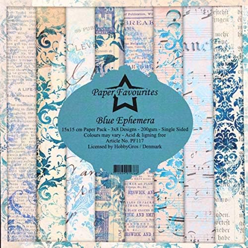 Dixi Craft Paper Favourites Blue Ephemera 15cm x 15cm Paper Pad