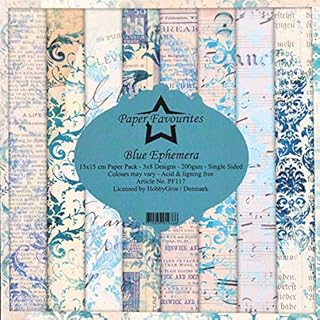 Dixi Craft Paper Favourites Blue Ephemera 15cm x 15cm Paper Pad