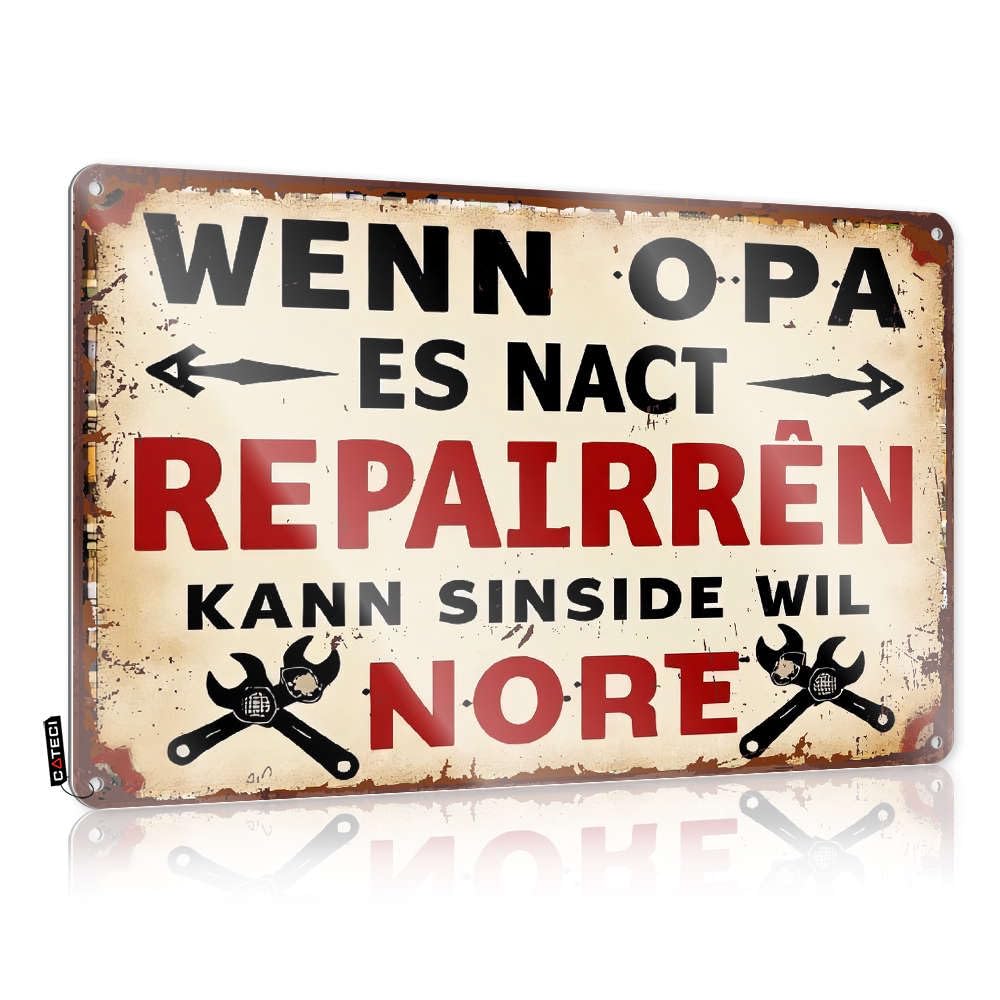 Retro Wall Decor Metal Wall Decor | When Grandpa Breaks Something, Repair It! Western For Home Home(30X40CM)