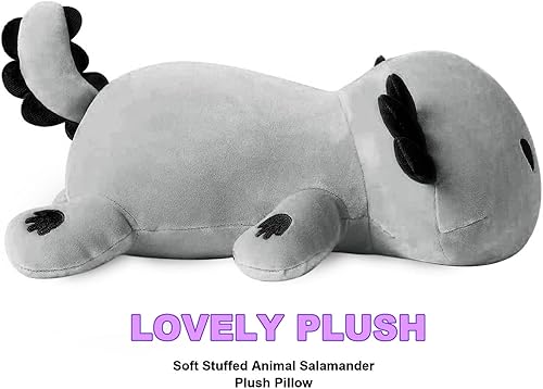 Miniatura 31 de Onsoyours - Linda almohada afelpada grande con diseño de ajolote/salamandra y relleno suave, estilo kawaii (ajolote color naranja, 19 pulgadas)