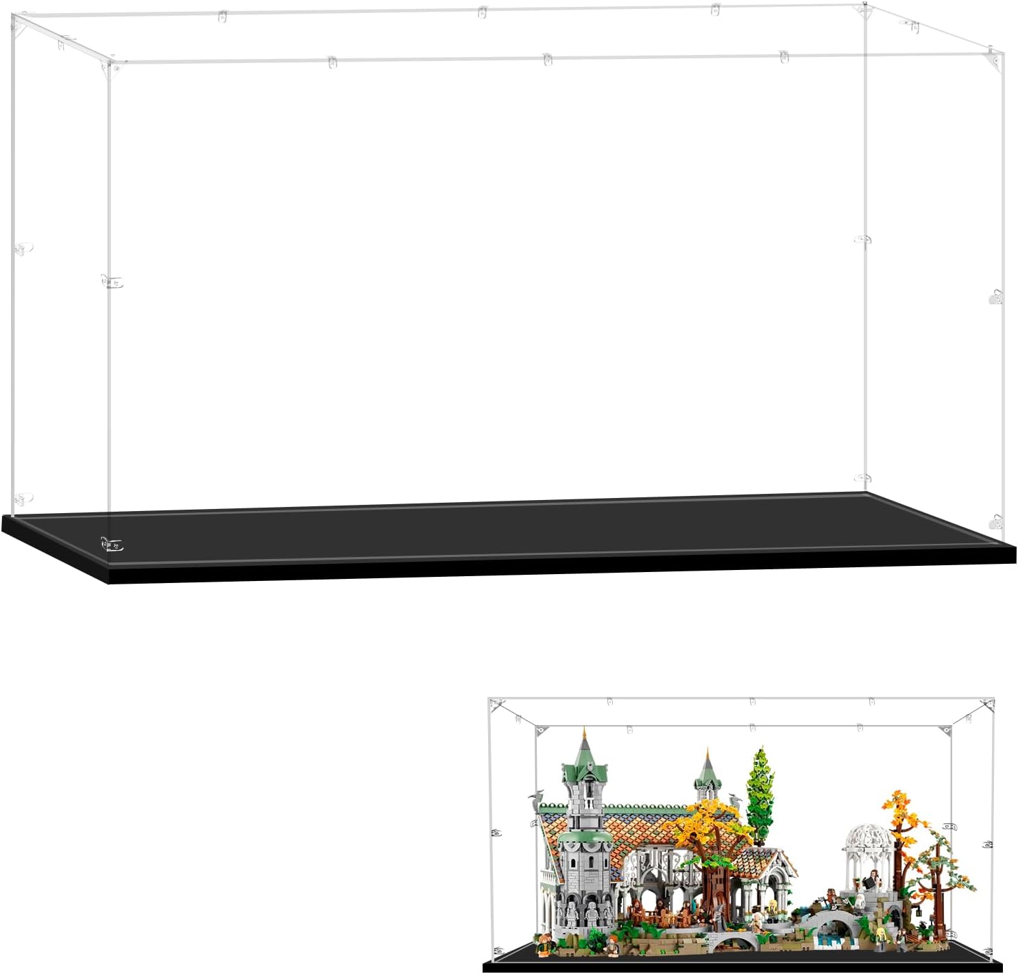 Acrylic Display Case for Lego 10316 Icons The Lord of The Rings Rivendell, 31.49x15.74x16.53inches (80x40x42cm), Protect Your Collectibles from Dust with a Clear Showcase