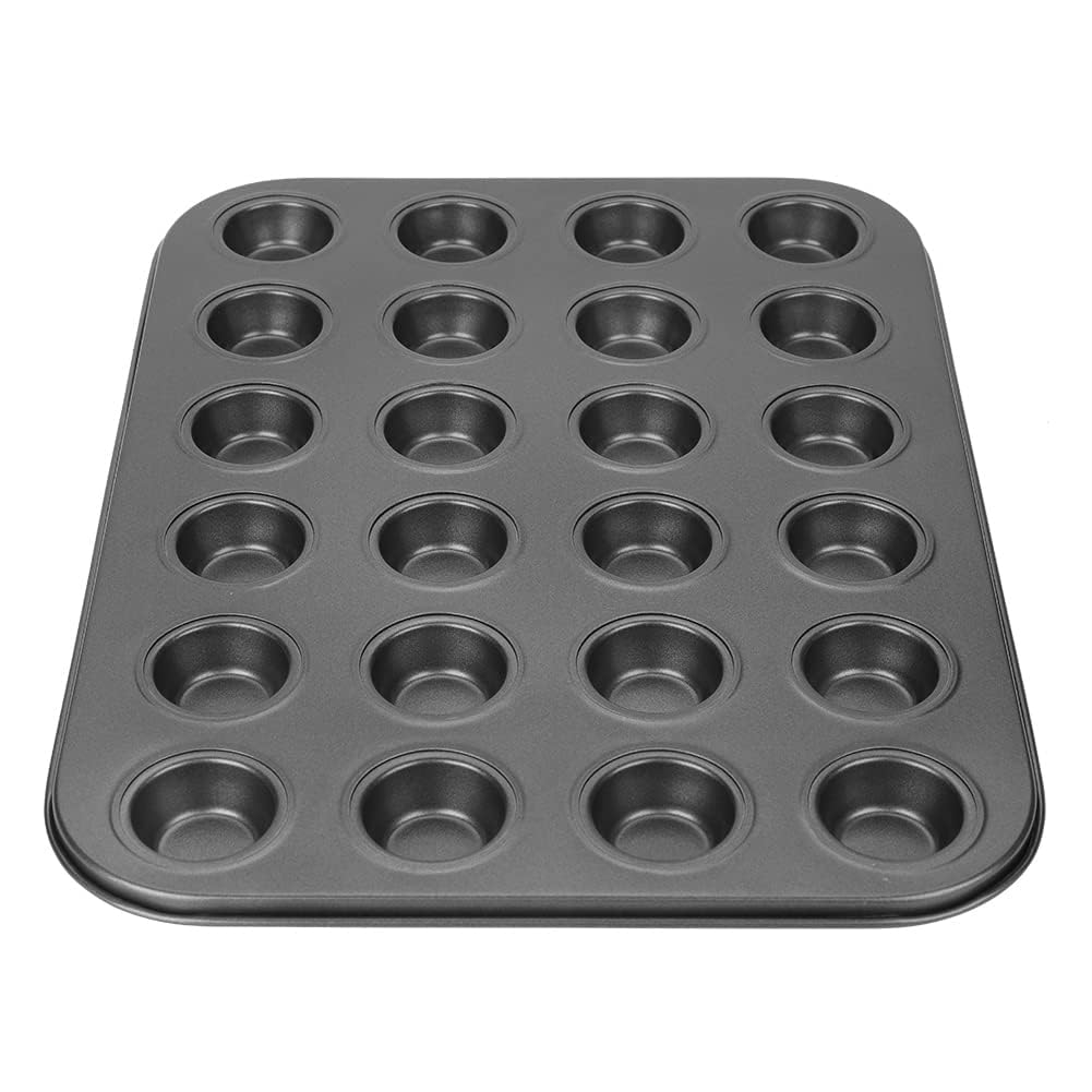 Muffin Pans, Cupcake Pan Muffin Tin 24 Cups Nonstick Steel Muffin Baking Pan Bakeware Black Cupcake Tray Mini Muffin Tins for Baking