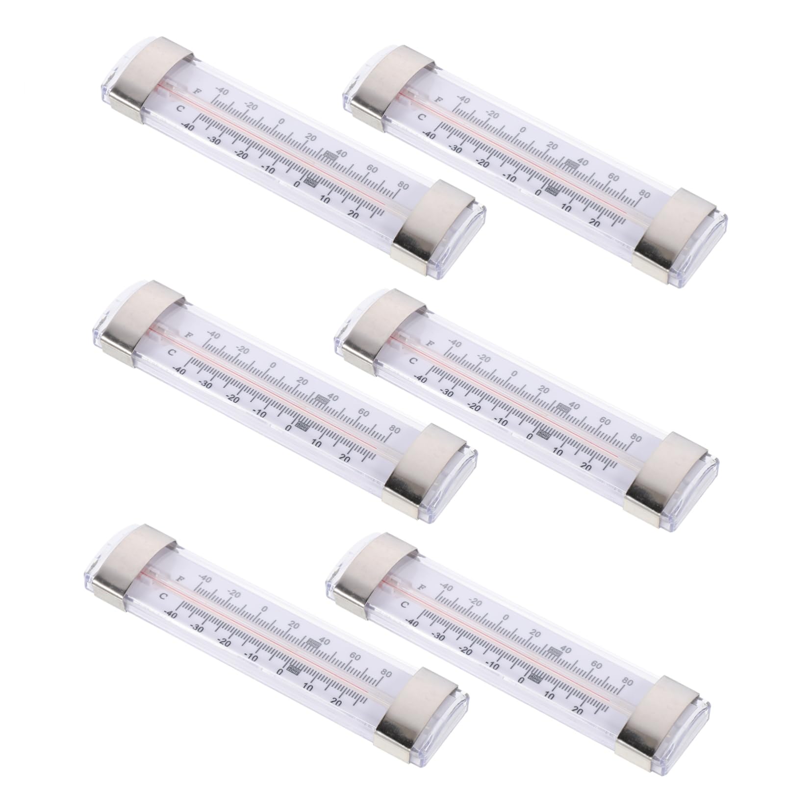 Amosfun Termometro Professionale per Frigorifero e Congelatore, 6 Pezzi, Alta Precisione, Facile da Leggere, in Acciaio Inox e Tubo in Vetro