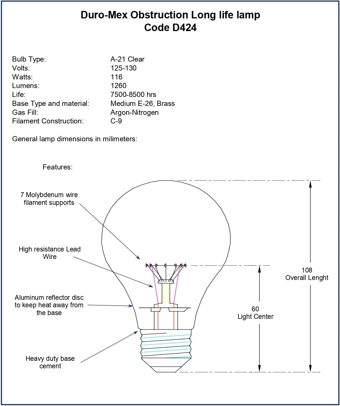 Incandescent Obstruction 24 Pack (230 Volts)