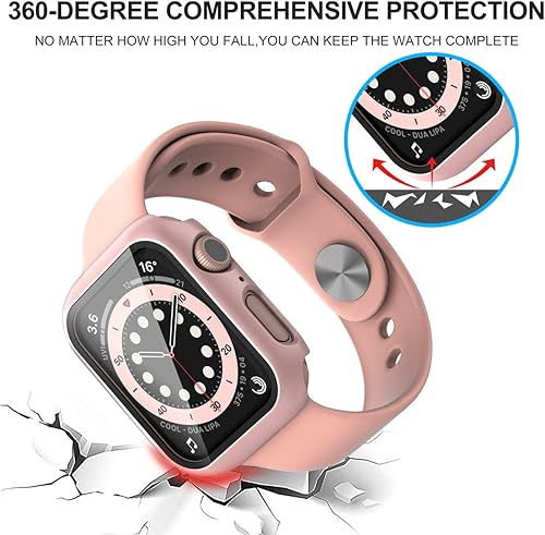 Vista 73 de Paquete de 2 fundas protectoras de pantalla de vidrio templado para Apple Watch Series 6/5/4/Series SE/SE 2/SE 3 de 1.575 pulgadas, funda protectora