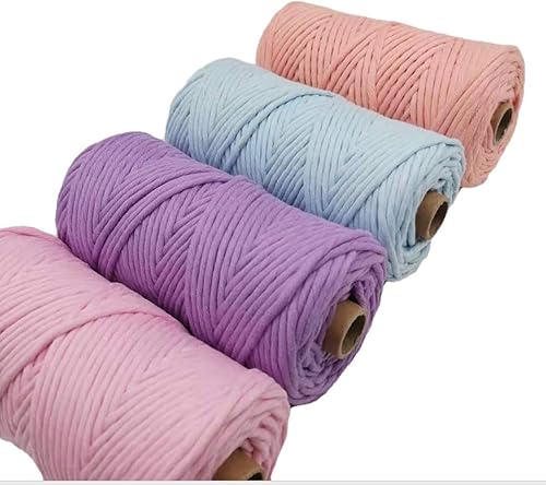 Miniatura 8 de Cuerda de macramé de 16 in y 110 yardas, con un solo soporte, color blanco macramé, cuerda de algodón para colgar en la pared, tejido, ganchillo y