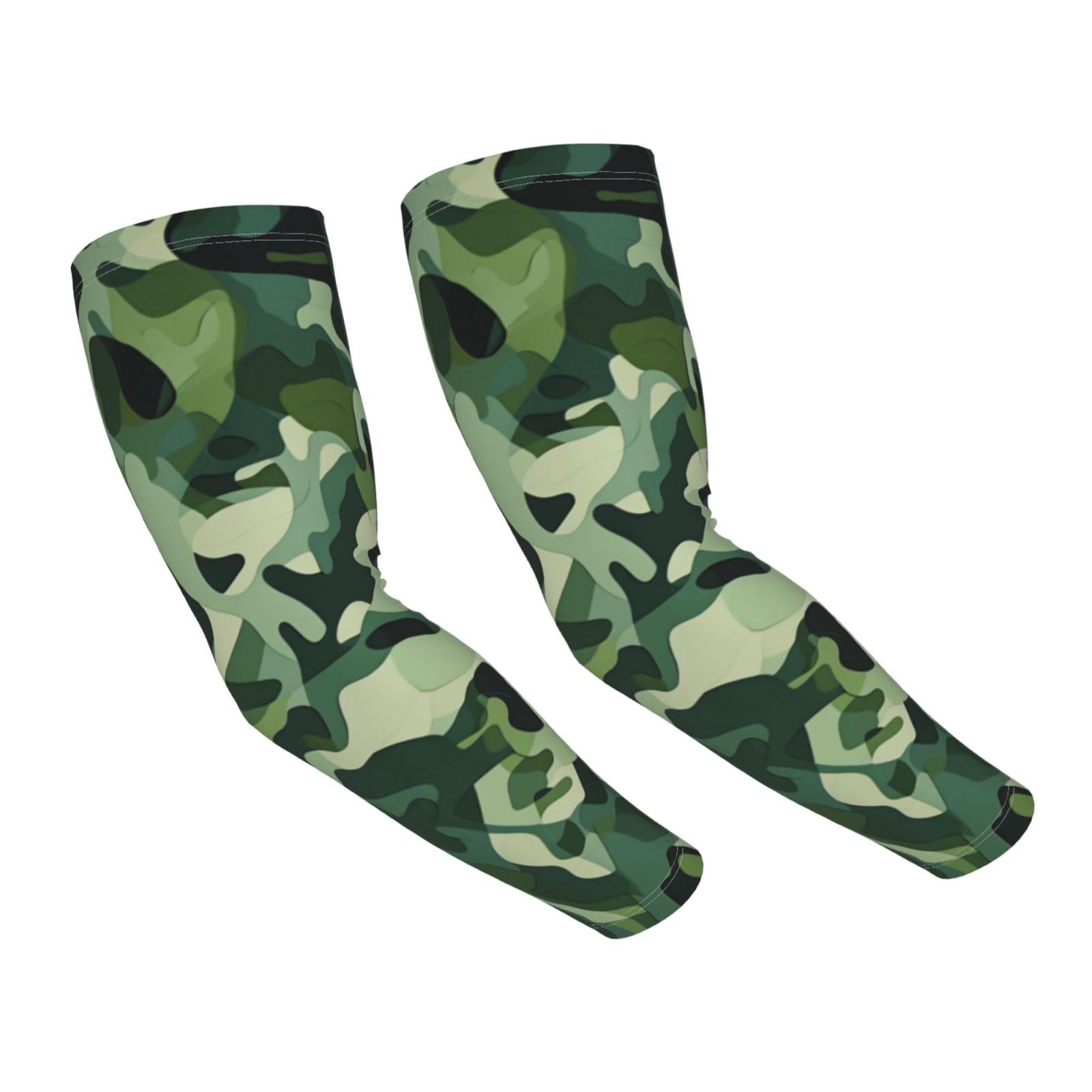 Vykmvtyb Army Camouflage Camo Print Sun Protection Cooling Arm Sleeves For Men Women, Uv Compression Cooling Sleeve For Sports,Cooling Comfort, And Versatility