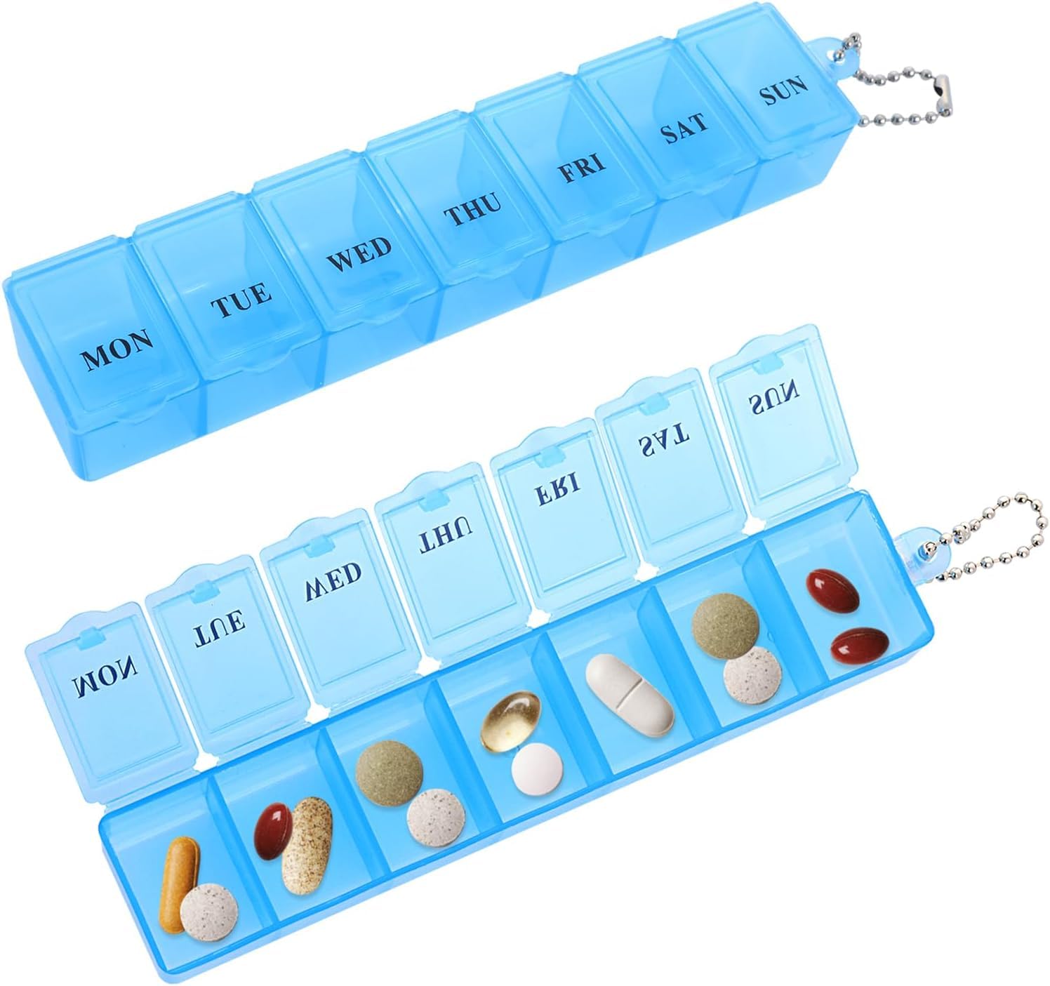 INKULTURE Pill Medicine Organizer Reminder Storage Box 07 Days or 01 Weeks | Plastic | Pack of 2 1