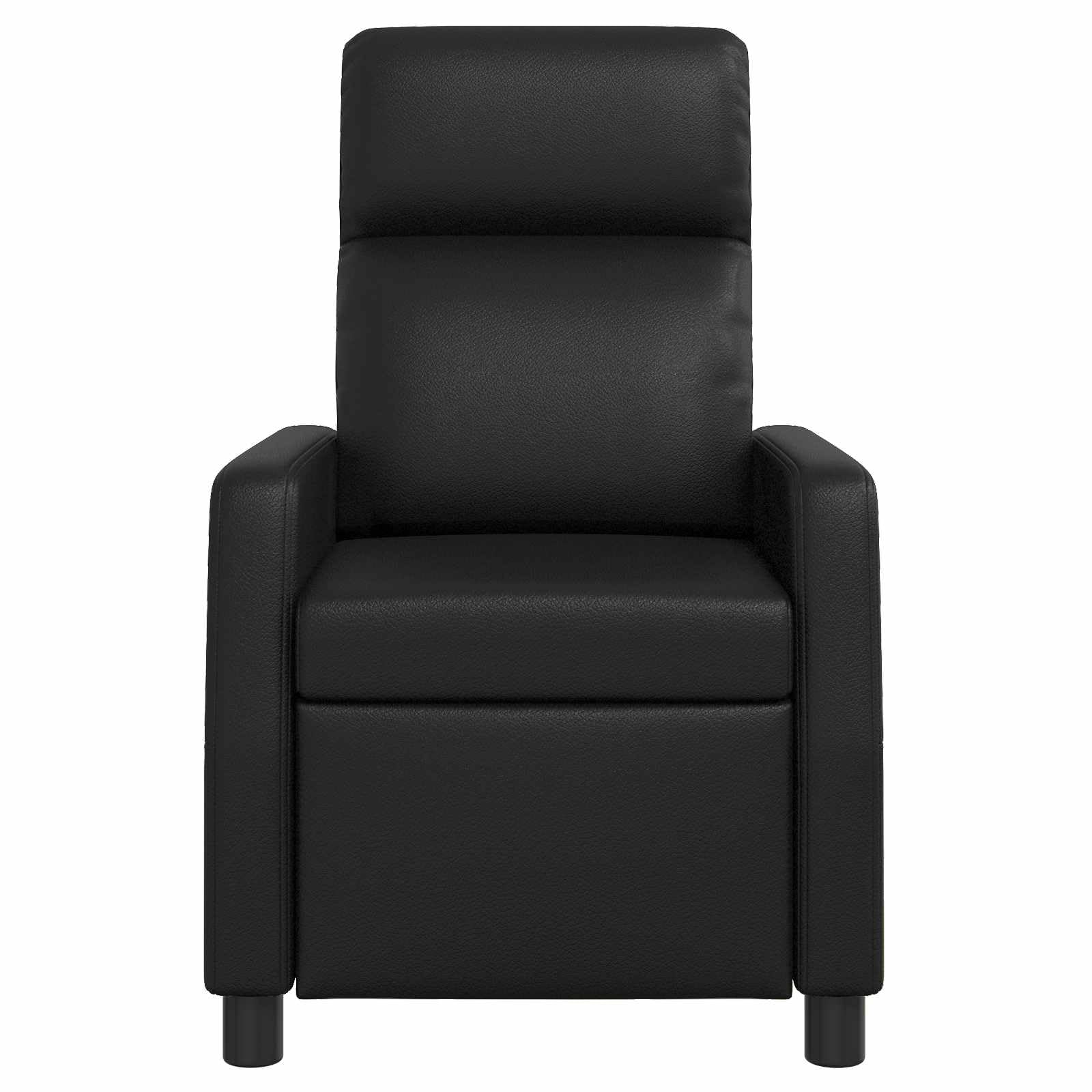 Poltrona relax nera in ecopelle con funzione reclinabile regolabile 115-160