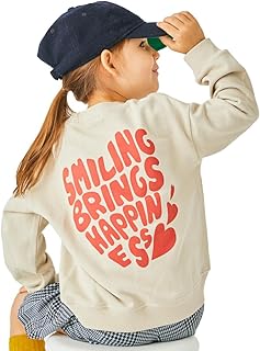 [ever closet] トレーナー キッズ 子供 女の子 男の子 秋 冬 長袖 トップス 裏毛 プリント ロゴ 秋服 冬服 通園 通学 子供服 キッズ服 エバークローゼット