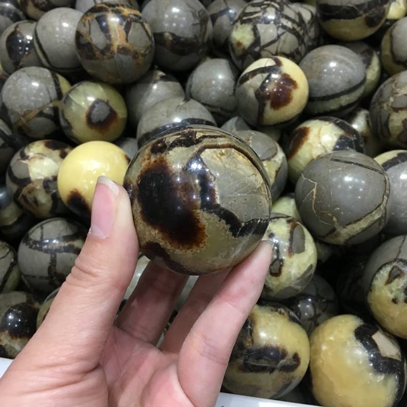 Esfera Septarium de 40mm: Set de 3 bolas de piedra natural para decoración del hogar 3