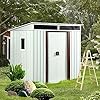 65 ft outdoor galvanized metal storage shed large garden sheds wsliding doors and padlockrust and waterproofwith window and punched ventstool sheds for backyardlawnwhite  urban country home decor