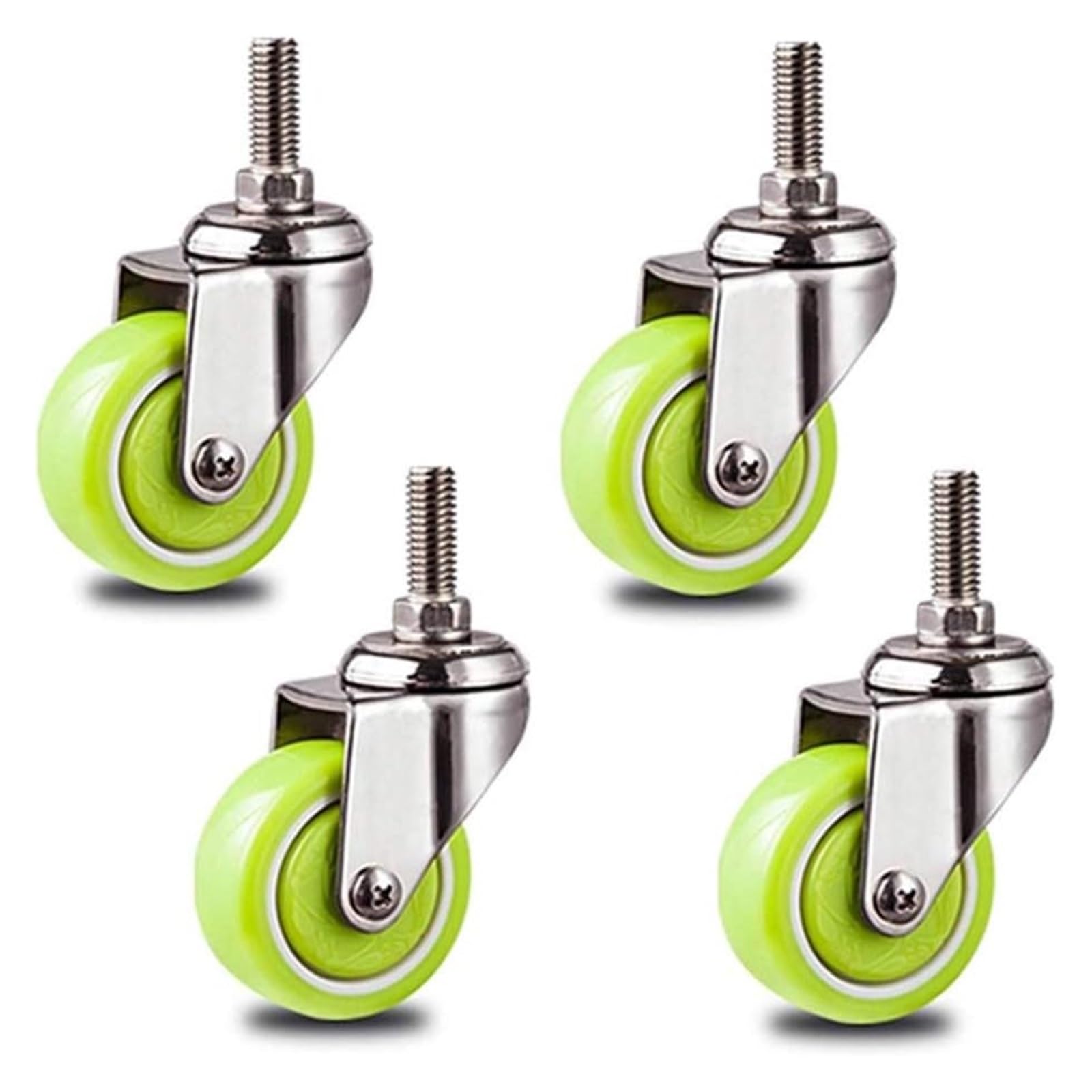 GYRAZXS Silent 4" Polyurethane Casters Heavy Duty Swivel Wheels with Brake for Furniture & Workshop Shelves Ideal for Carts & Heavy Loads Smooth Rolling &