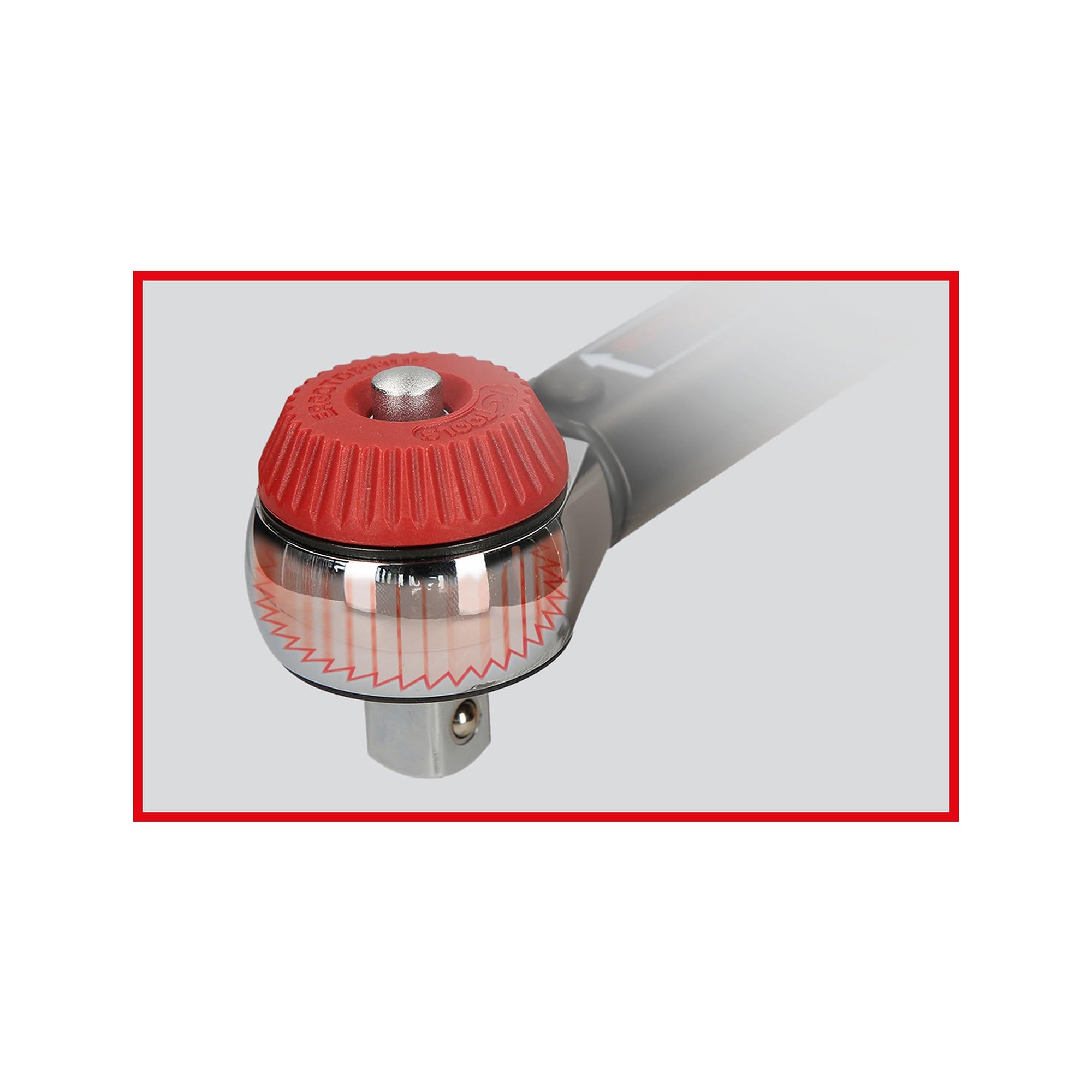 KS Tools 516.1442 1/2" Llave dinamométrica ERGOTORQUE®precision con cabezal de carraca de cambio de posición por mando giratorio 40-200Nm