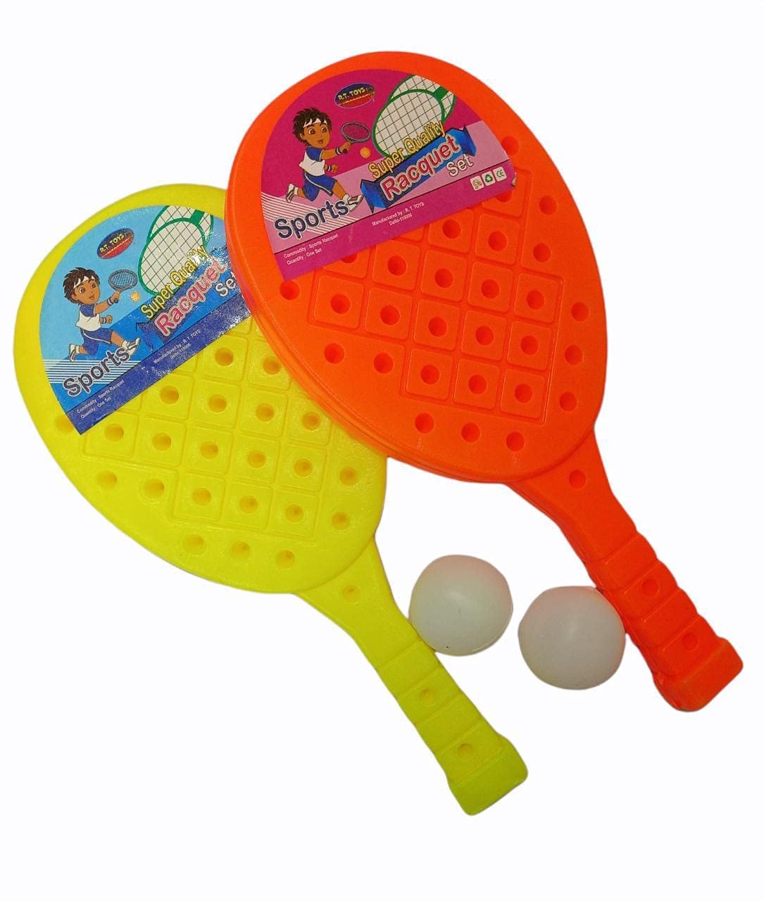 SIZZLER TOYS Presents Kids Plastic Badminton Racket for 3year Above Age Child/Portable Easy to Carry lite Weight/Assorted Colours / 1 Pair of Racket with 1 Pair of Balls (B09PRH2R6Z) Amazon Price History, Amazon Price Tracker