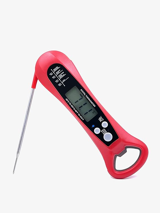 Review Surewheels 2-in-1 Digital Meat Thermometer for Cooking Food, Oven Baking, BBQ, Grilling, Deep Frying- Waterproof, Backlight Instant Read with Bottle Opener (Red) Review Surewheels 2-in-1 Digital Meat Thermometer for Cooking Food, Oven Baking, BBQ, Grilling, Deep Frying- Waterproof, Backlight Instant Read with Bottle Opener (Red)