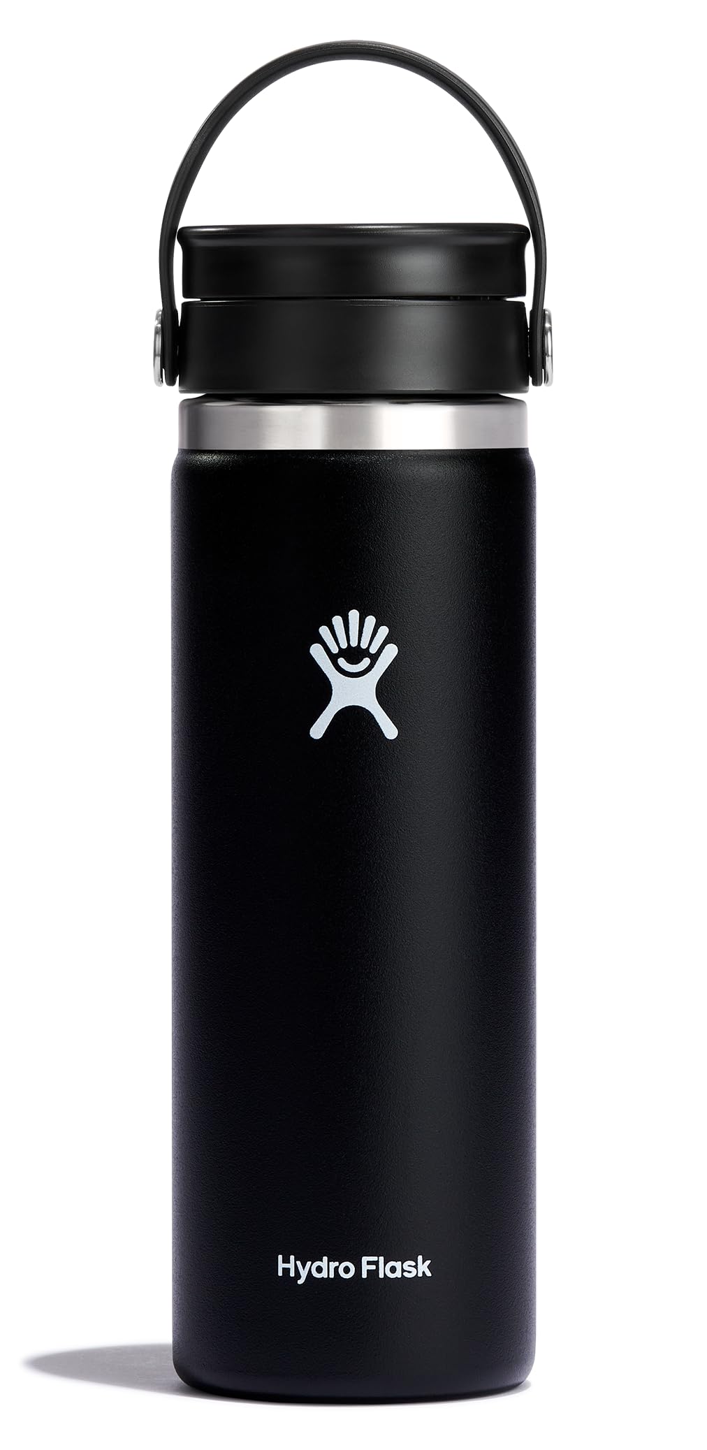 Hydro Flask Wide Mouth Bottle with Flex Sip Lid - Insulated Water Bottle Travel Cup Coffee Mug Black 20 oz