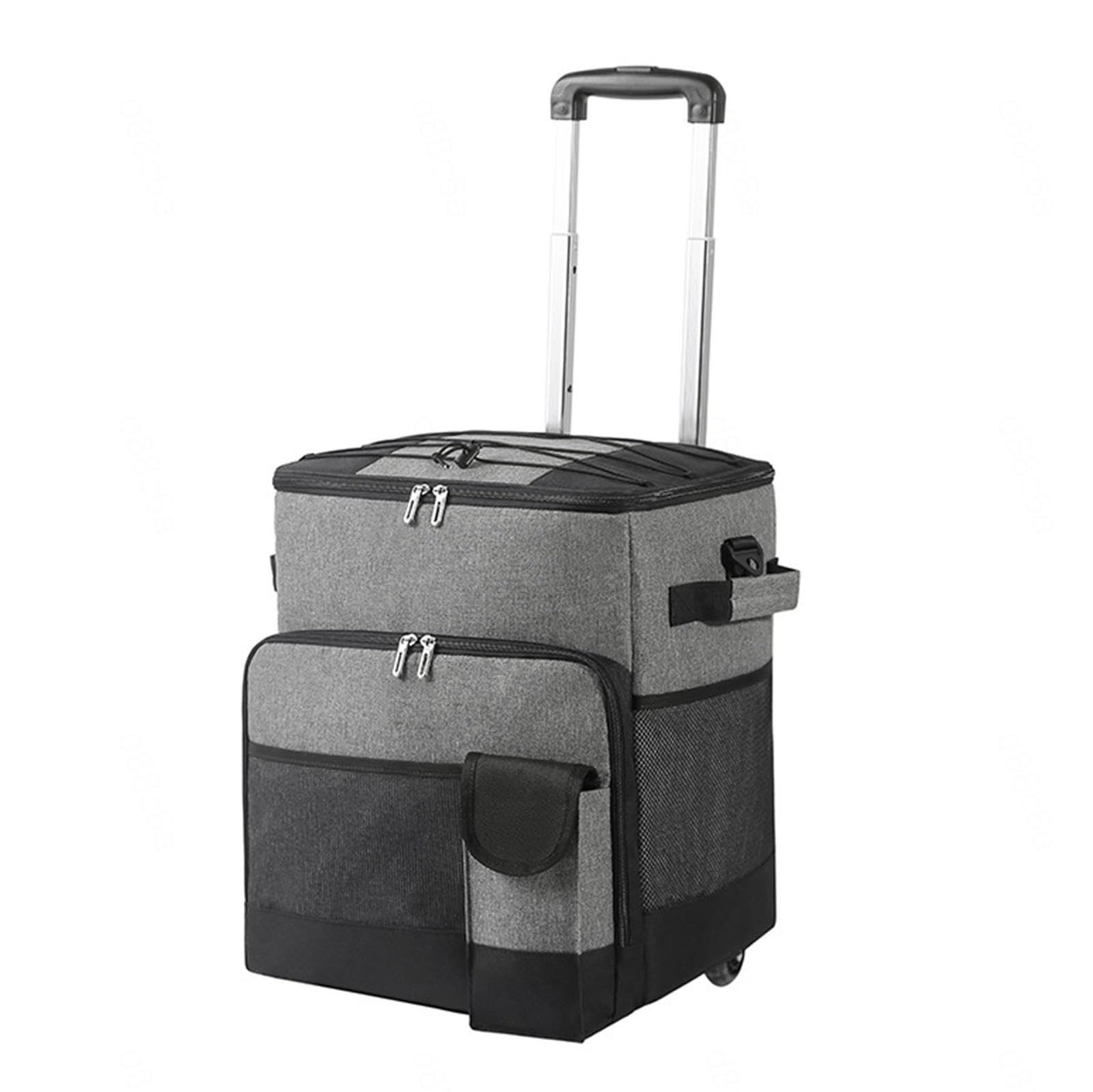 Borsa Frigo Pieghevole Con Ruote 35L - Termica, Impermeabile, Per Picnic E Campeggio, Grigio