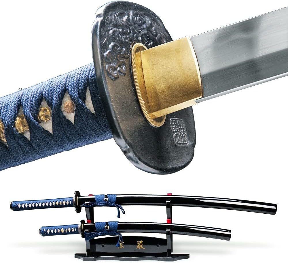 Water Dragon Handmade 2 Pcs Daisho Set Samurai Katana Wakizashi Sword 1060 Spring Steel