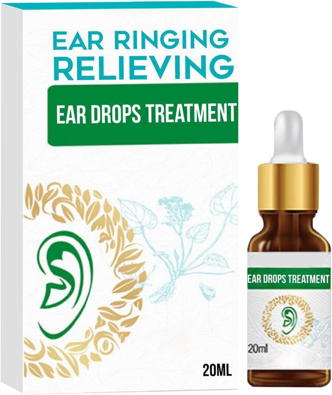 Home Holic Tinnitus Ear Drops, 20ml Ear Ringing Relieving Ear Drops Treatment for Ear Infection Treatmen Tinnitus Relief, Ear Noise & Sensitivity to Sound - Adults, Kids & Pets Safe