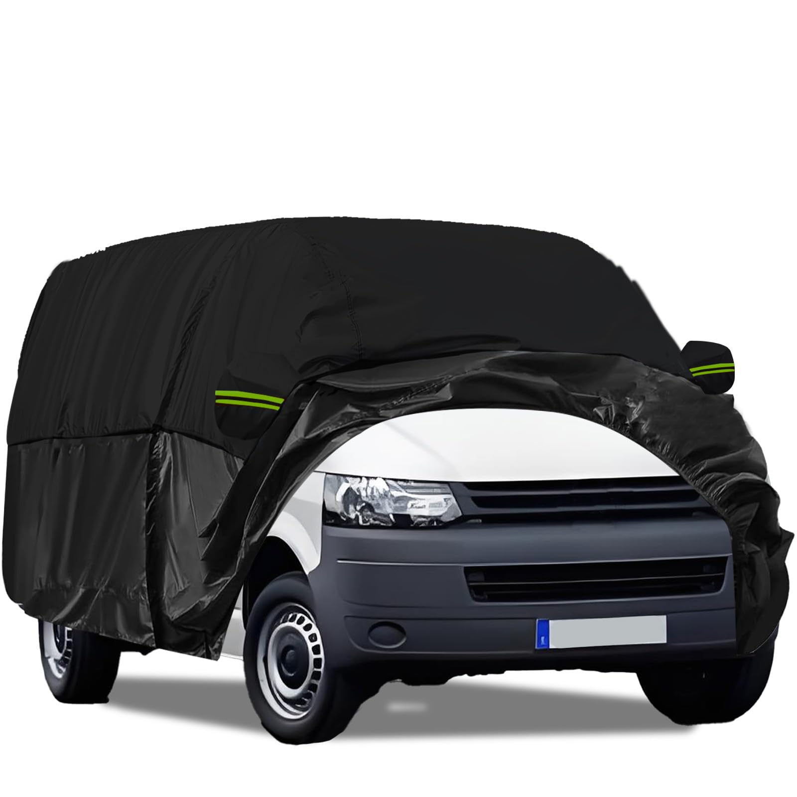 Autoabdeckung Vollgarage für VW T5 T6 SWB, Autoplane Ganzgarage mit Seitentür-Reißverschluss, Atmungsaktiv Autoplane Ganzgarage Winter/Sommer Autoabdeckung Wasserdicht L490(470-490cm)
