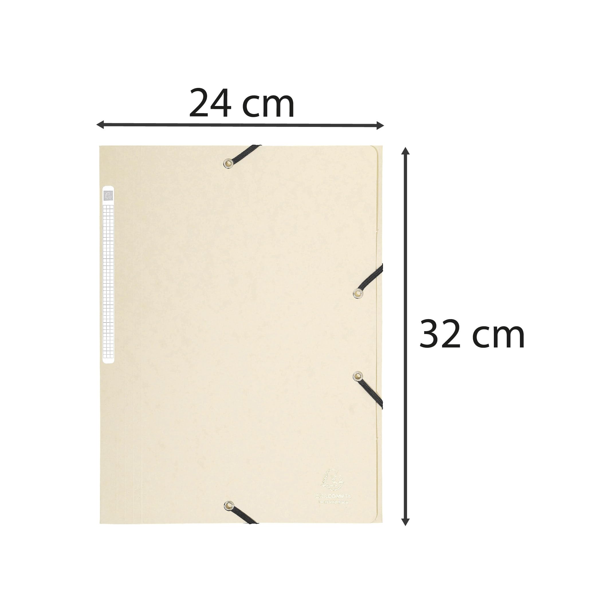 Exacompta 17104H 25er Pack Einschlagmappe aus extra starkem Colorspan-Karton für DIN A4 mit 3 Klappen und 2 Gummizügen elfenbein