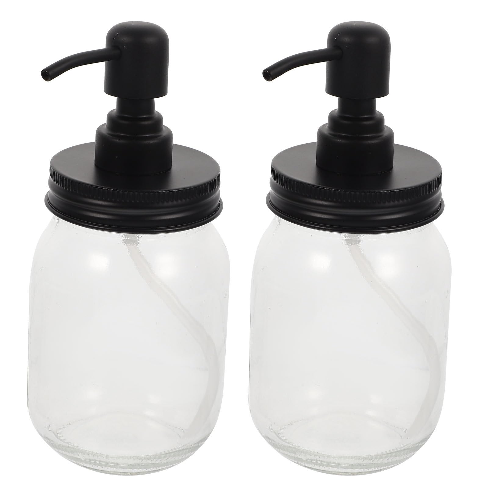 Distributeur de Sirop en Verre et Acier Inoxydable Noir 2Pcs pour Stockage Alimentaire Multifonctionnel la Cuisine et Présents de Mariage