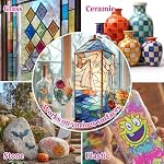 HOMY ARTY Peinture en verre 20 Couleurs (1 , avec 3 Pinceaux, Peintures en verre à base d'eau, Peinture en émanel acrylique pour verre, céramique, ampoules et fenêtres