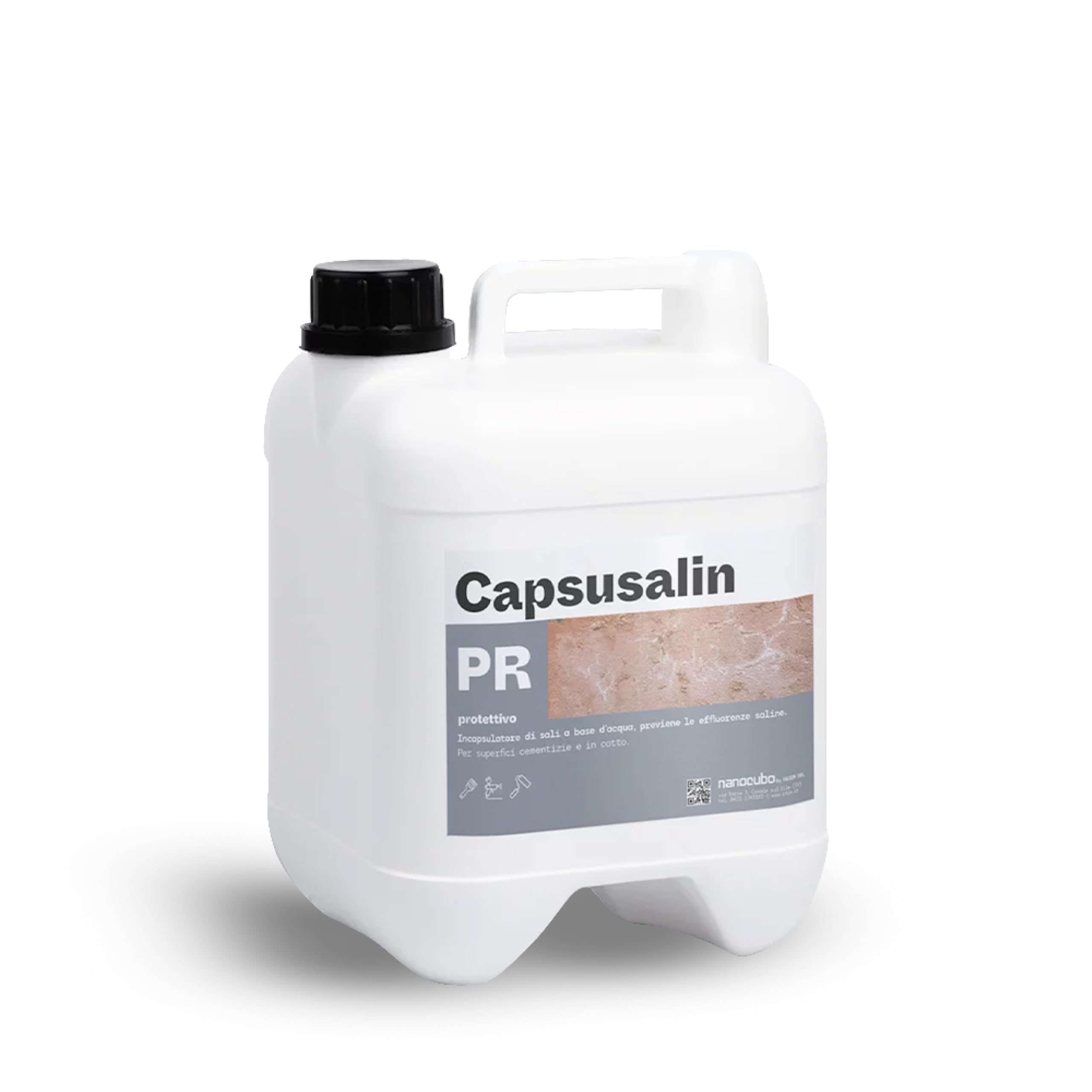Capsualin - Limpiador de cemento y cocido con problemas de eflorescencias salinas, incapsulador de sal, nanotecnología, base de agua, solución innovadora para prevenir eflorescencias salinas
