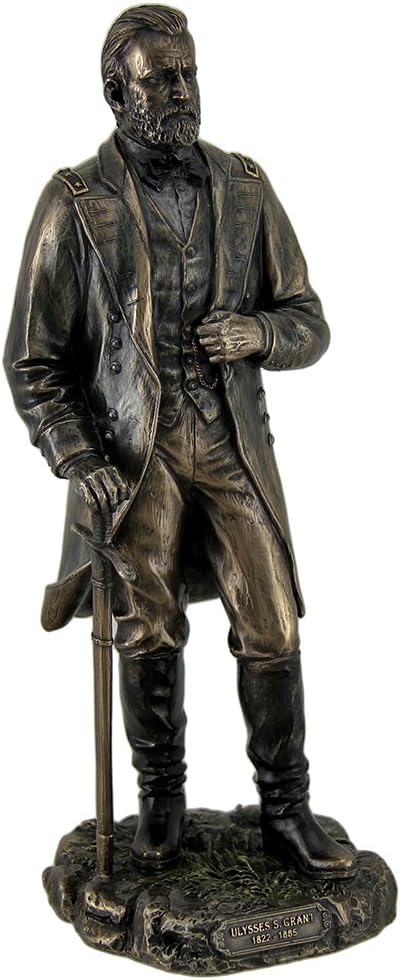 Veronese Design Resin Statues Ulysses S. Grant 18Th Us President Standing in Uniform with Sword Statue 4 X 11 X 4 Inches Bronze