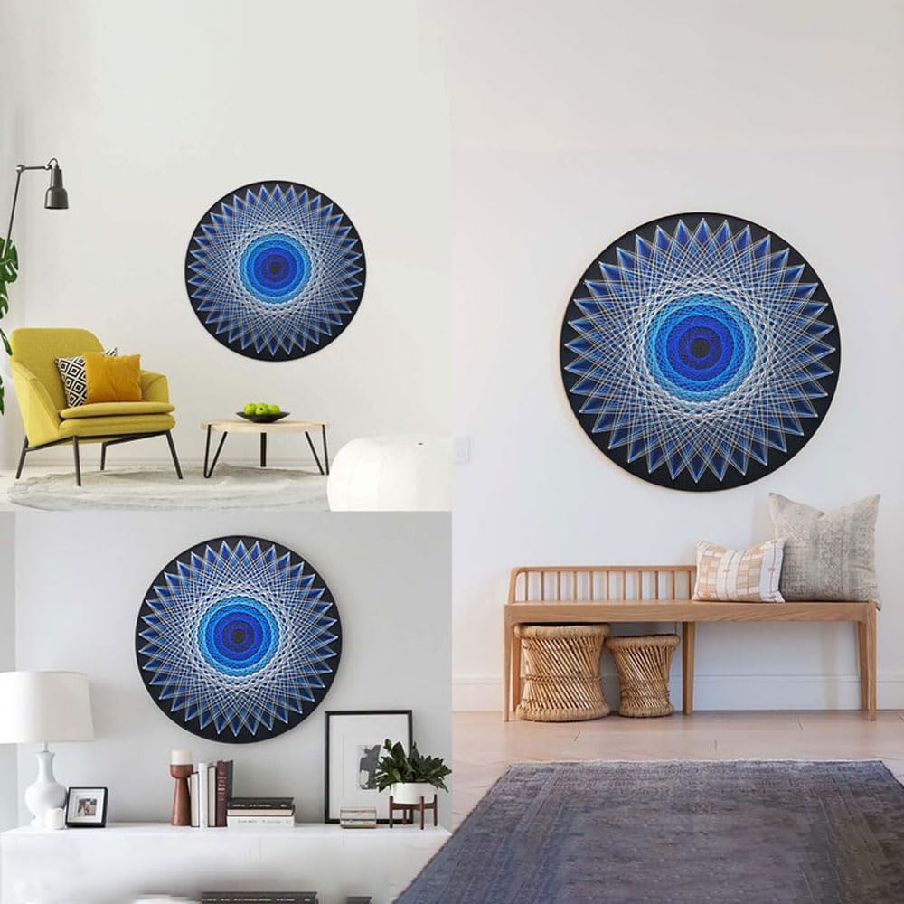 Mandala String Art DIY Décoration Murale Fil Peinture Toile Art Artisanat Cadeau Artisanat pour Adultes Femmes Kit