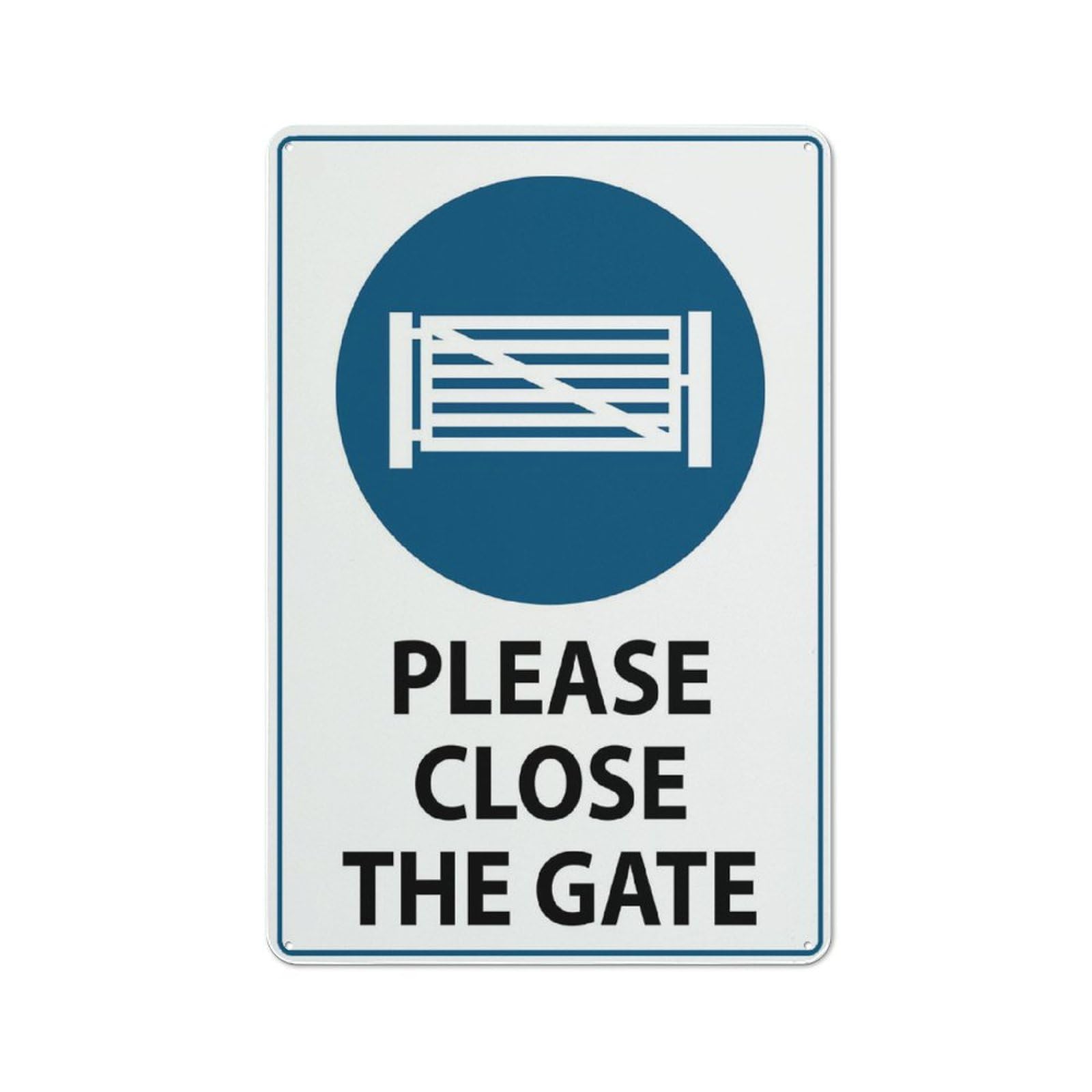 Please Close The Gate Sign 12X8 Inches Metal Aluminum Signs, Weather Resistant, Weatherproof, Indoor Or Outdoor