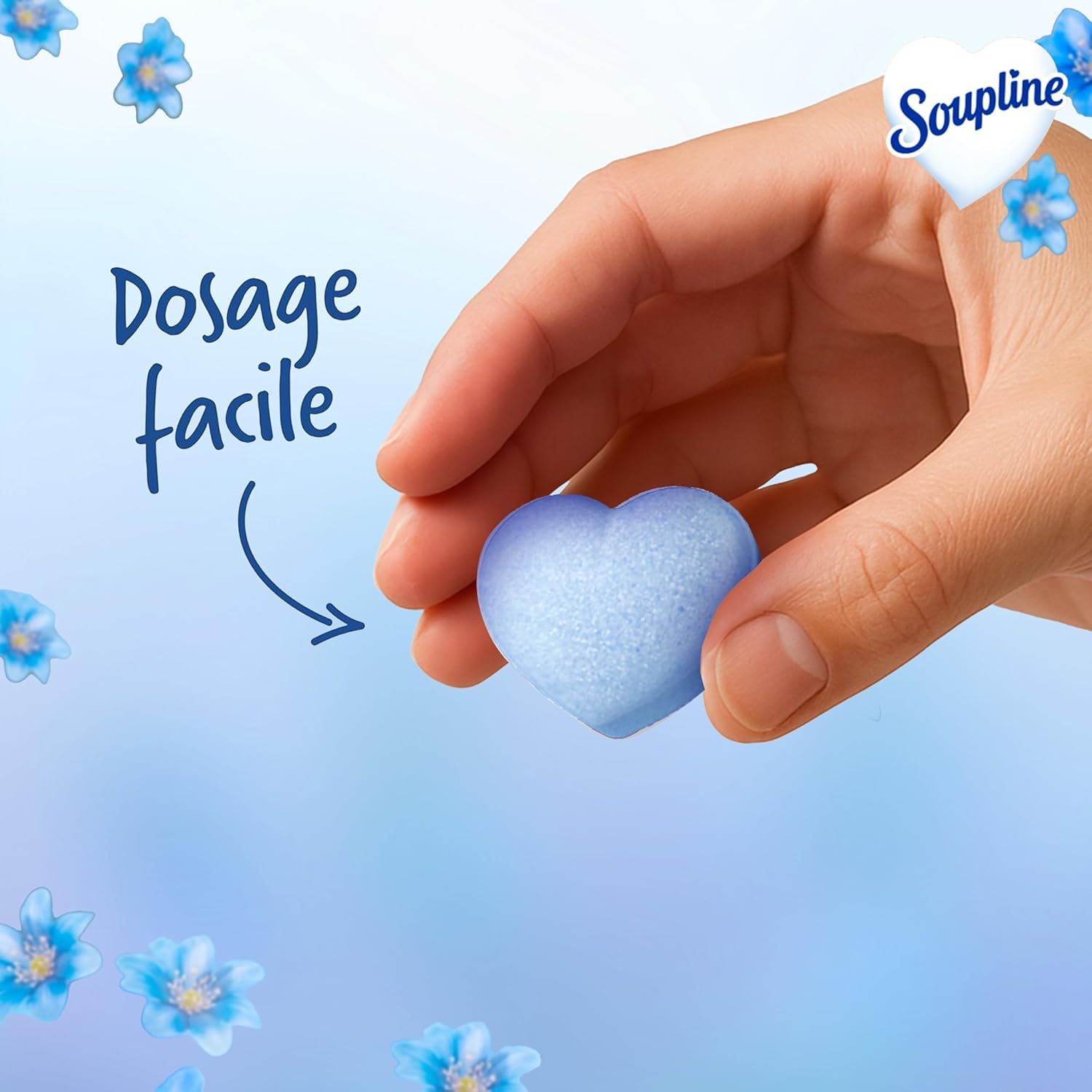 SOUPLINE Tablettes Adoucissantes Coeur Grand Air, Parfume le Linge de Maison, Douceur et Parfum Irrésistibles, Soupline Adoucissant Linge, Assouplissant Coeur 6x28 Tablettes = 168 Lavages