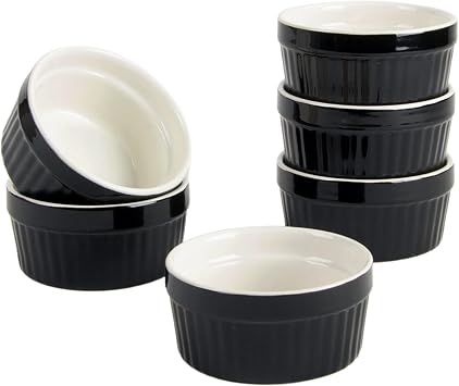 10 Strawberry Street Roma 4oz Ramekin Set of 6, Black